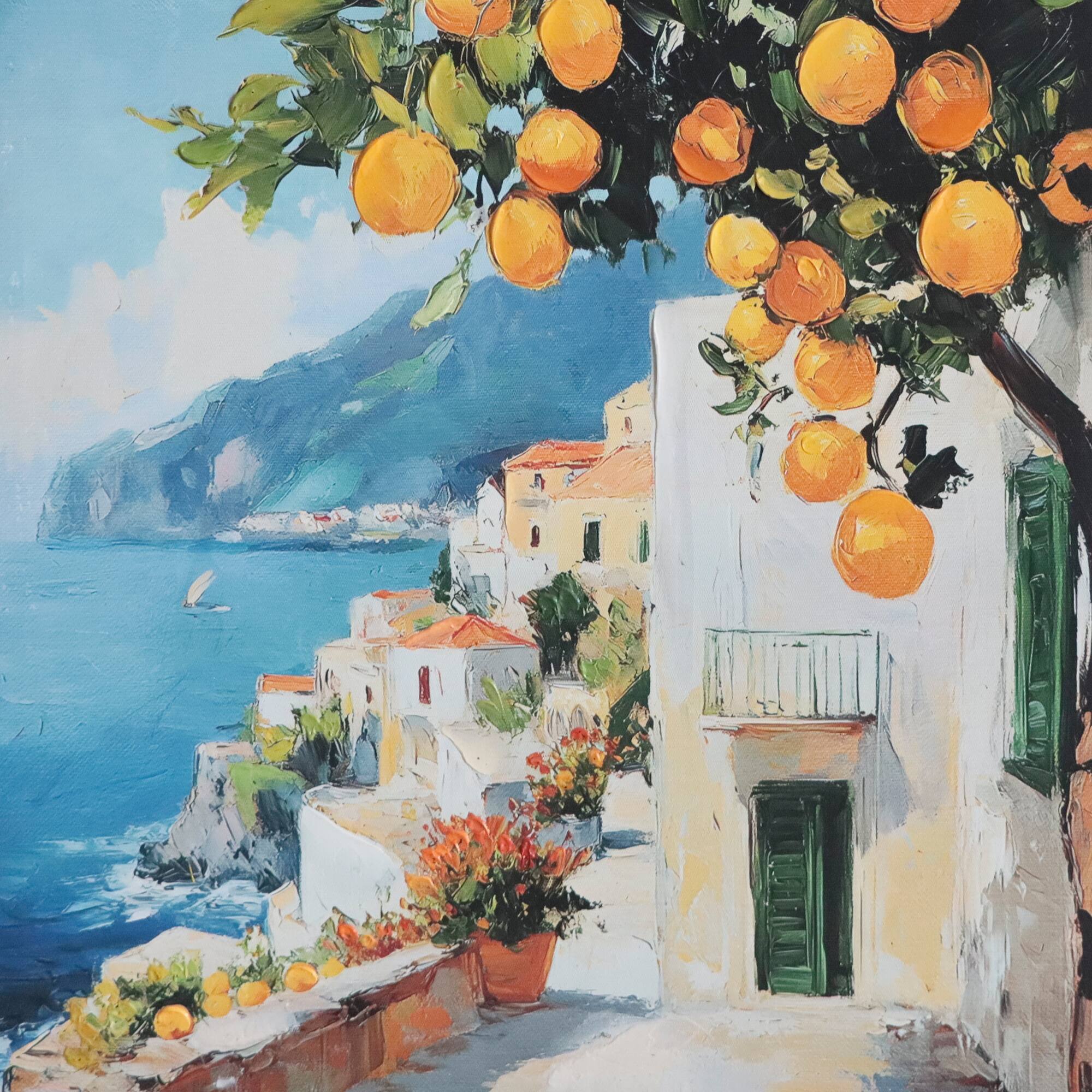 16" x 20" Coastal Terrace with Orange Tree Wall Art by Ashland®